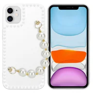 Etui i futerały do telefonów - Etui Cadorabo na telefon Apple iPhone 11 w kolorze białym Etui na telefon TPU z łańcuszkiem na nadgarstek - miniaturka - grafika 1