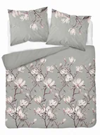 Pościel - Pościel Szara Z Kwiatami Magnolii Różowej – 220X200 – Kolekcja Naturalis - miniaturka - grafika 1