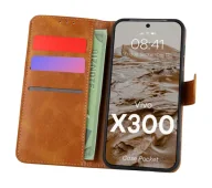 Etui i futerały do telefonów - Bizon Pocket do Vivo X300 Brązowy - miniaturka - grafika 1