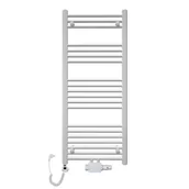 Grzejniki łazienkowe - Rebison Grzejnik łazienkowy wodno-elektryczny TRM 1200 biały, Zestaw termostatyczny - Zestaw biały, Szerokość - 400 mm, Grzałka elektryczna - Biała 600 w - miniaturka - grafika 1