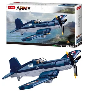 Klocki Sluban Samolot Myśliwiec F4U Fighter 550 El. - Klocki - miniaturka - grafika 1