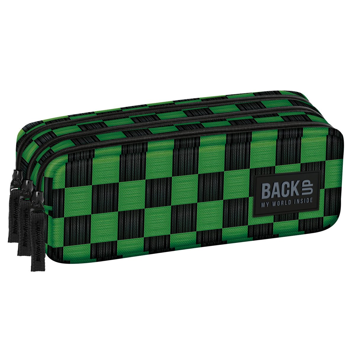 BackUP Piórnik Model Game Grid Szachownica Zielony