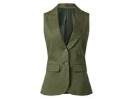 Kamizelki damskie - esmara® Długa kamizelka damska z lnem (Zielony, 44) - miniaturka - grafika 1