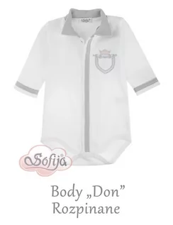 Body dla niemowląt - Body niemowlęce bawełniane długi rękaw szare Don 56-68 Sofija, Rozmiar: 56 - grafika 1