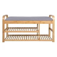 Szafki na buty - Bambusowy regał na buty z szarym siedziskiem Leitmotiv Bench, szer. 90 cm - miniaturka - grafika 1