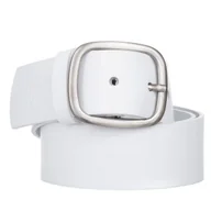 Paski - Klasyczny Pasek Damski VerMari Skórzany Biały 4 cm - miniaturka - grafika 1