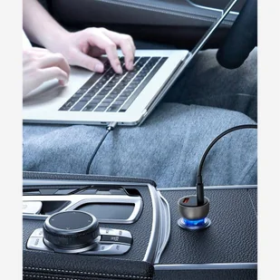 Baseus ładowarka samochodowa USB / USB Typ C 65 W 5 A SCP Quick Charge 4.0+ Power Delivery 3.0 ekran LCD + kabel USB Typ C - USB Typ C szary (TZCCKX-0G) - Ładowarki samochodowe - miniaturka - grafika 16