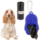 Woreczki na psie odchody - Pojemnik na odchody kupy psa niebieskie etui+worki - miniaturka - grafika 1