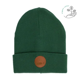 Czapka Beanie Zielona Szałwiowa Z Bawełny Organicznej - Czapki męskie - miniaturka - grafika 1