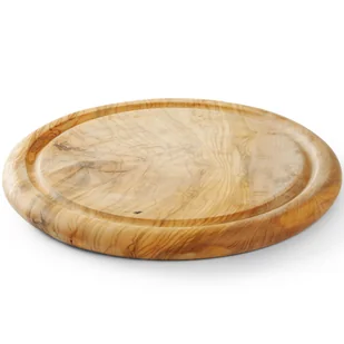 Deska do serwowania wędlin serów przekąsek z drewna oliwnego okrągła śr. 260 mm - Deski do krojenia - miniaturka - grafika 1