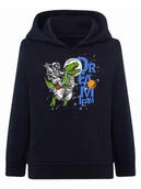 Bluzy dla chłopców - Chłopięca bluza z kapturem Astronauta & Dinozaur granatowa Tup Tup r.110/116 - miniaturka - grafika 1