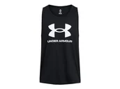 Koszulki sportowe męskie - Under Armour UA Sportstyle Logo Tank, czarny/biały, MD - miniaturka - grafika 1