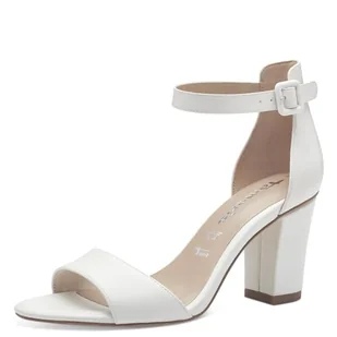 Tamaris Damskie sandały 1-28326-42 z obcasem, biały, 39 eu - Moda i Uroda OUTLET - miniaturka - grafika 1