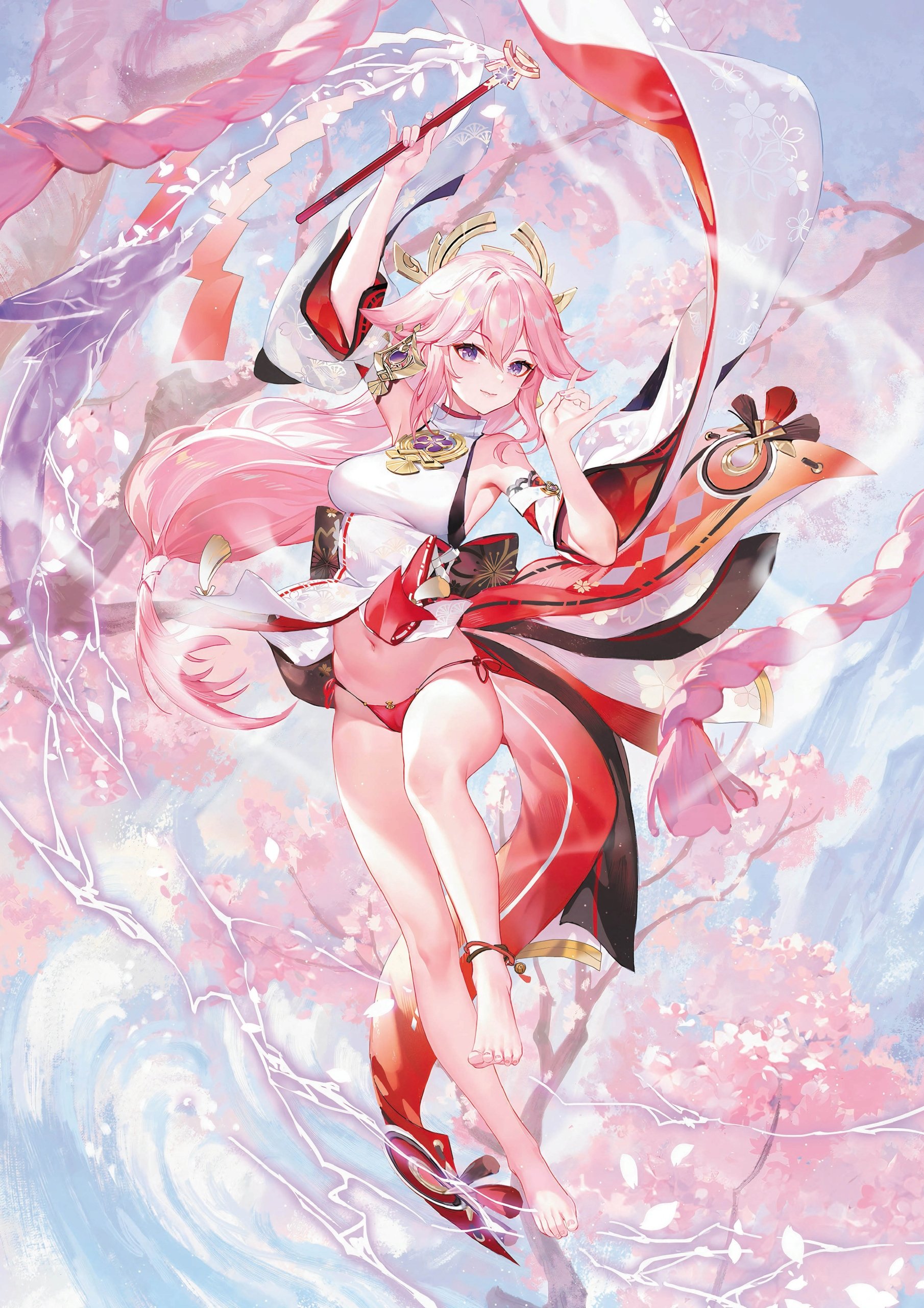 Plakat A3 Genshin Impact Anime Gra Yae Miko