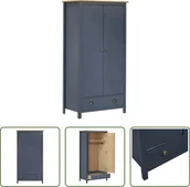 Szafy - The Living Store Szafa z 2 drzwiami Hill Grey 89x50x170 cm drewno sosnowe - miniaturka - grafika 1