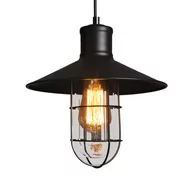 Lampy ścienne - LAMPA LOFT INDUSTRIAL SZKLANY KLOSZ Z KRATĄ NORDIC - miniaturka - grafika 1