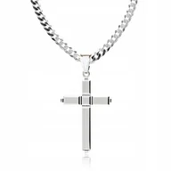 Biżuteria dla dzieci - 925 Srebrny łańcuszek krzyżyk DEDYKACJA 60 cm P2K1 - miniaturka - grafika 1