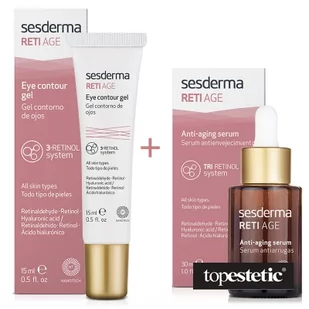 Sesderma Reti Age Serum Anti Aging + Eye Contour Gel ZESTAW Serum przeciwzmarszczkowe 30 ml + Krem kontur oczu 15 ml - Zestawy kosmetyków damskich - miniaturka - grafika 1