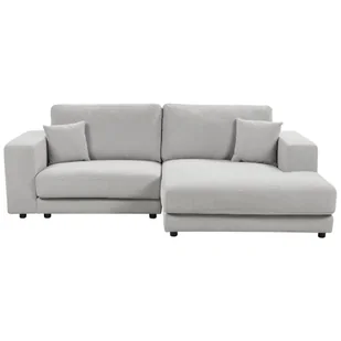 BELIANI Narożnik lewostronny 3-osobowy jasnoszary tapicerowany sofa narożna dodatkowe poduszki minimalistyczny styl - Narożniki - miniaturka - grafika 1