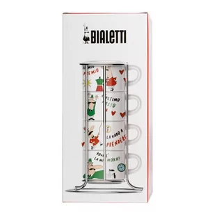 Bialetti Italia Zestaw 4 filiżanek do cappuccino na stojaku TAZZ203 - Filiżanki - miniaturka - grafika 3