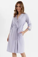 Szlafroki damskie - Bawełniany szlafrok damski Inspiration w kolorze jasnofioletowym M - miniaturka - grafika 1