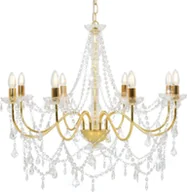 Lampy sufitowe - Lampa wisząca Lumes Złoty żyrandol kryształowy świecznikowy - EX98-Antos - miniaturka - grafika 1