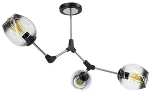 MLAMP Sufitowa LAMPA regulowana ELM1962/3 19BT-BLACK MLAMP modernistyczna OPRAWA szklana okrągła chemistry czarna przydymiona ELM1962/3 19BT-BLACK - Lampy sufitowe - miniaturka - grafika 1
