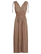 Sukienki - APART sukienka maxi lekka elastyczna wiskoza, czekoladowa wielokolorowa, L, Czekoladowy wielokolorowy, L - miniaturka - grafika 1