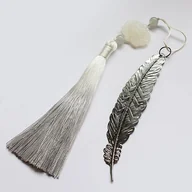 Zakładki do książek - Jadeit ręcznie rzeźbiony, agat szary zakładka - miniaturka - grafika 1