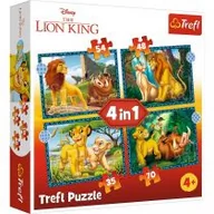 Puzzle - Trefl PUZZLE 4W1 KROL LEW PUD 34605 - miniaturka - grafika 1