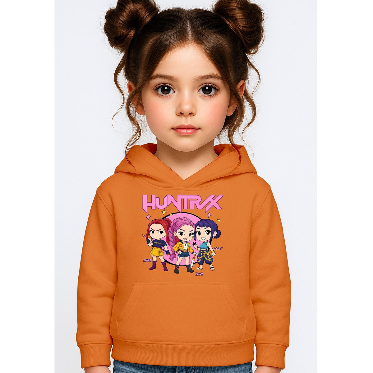 BLUZA DZIECIĘCA KPOP DEMON HUNTERS HUNTRIX 122-128 Z KAPTUREM BAWEŁNIANA