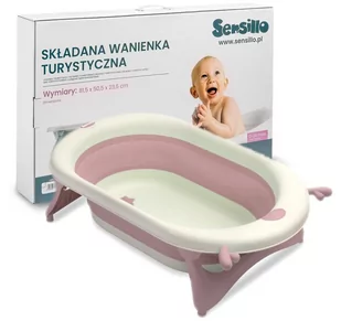Sensillo Wanienka składana turystyczna, różowa - Wanienki dla dzieci - miniaturka - grafika 1