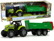 Samochody i pojazdy dla dzieci - Traktor z Przyczepka Dźwięk Zielony Farma Import LEANToys - miniaturka - grafika 1