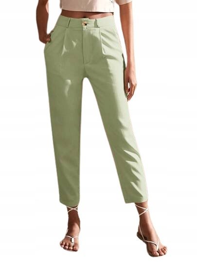 SHEIN SPODNIE DAMSKIE ZIELONE PROSTE CASUAL 38 V4R