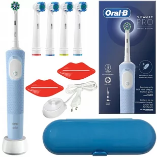 Szczoteczka Oral-B Vitality Pro D103 Blue + niebieskie etui + 4 końcówki zamienne + 2 wyciskacze - Końcówki do szczoteczek elektrycznych - miniaturka - grafika 1