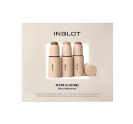 Zestawy kosmetyków damskich - Inglot Shine & Define zestaw kosmetyków w sticku do konturowania na mokro bronzer + róż + rozświetlacz 3 x 6,2 g - miniaturka - grafika 1