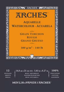 Blok do akwareli Arches Aquarelle A5 300g Rough grain 12 kartek Naturalny biały - Podobrazia, bloki, papiery - miniaturka - grafika 1