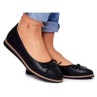 Baleriny - Baleriny Damskie Sergio Leone Czarne BL612 - miniaturka - grafika 1