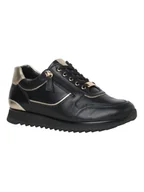 Trampki damskie - HASSIA Skórzane sneakersy "Porto" w kolorze czarno-złotym - miniaturka - grafika 1