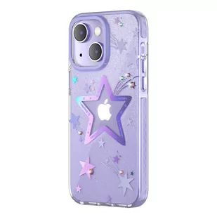 Kingxbar Heart Star Series etui iPhone 14 Plus pokrowiec obudowa na tył plecki purple star - Etui i futerały do telefonów - miniaturka - grafika 1