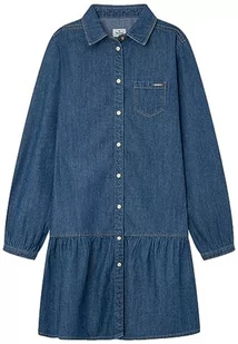 Pepe Jeans Dziewczęca sukienka koszulowa Alison Jr, Niebieski (denim), 14 lat - Sukienki - miniaturka - grafika 1