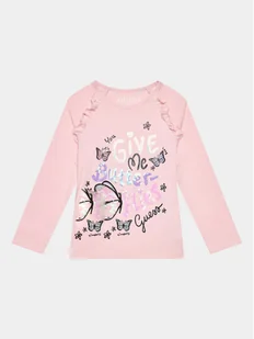 Guess Bluzka K3BI12 J1314 Różowy Regular Fit - Bluzki damskie - miniaturka - grafika 1