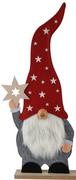 Ozdoby bożonarodzeniowe - Skrzat Mikołaj Krasnal figurka dekoracja świąteczna 61,5 cm paski - miniaturka - grafika 1