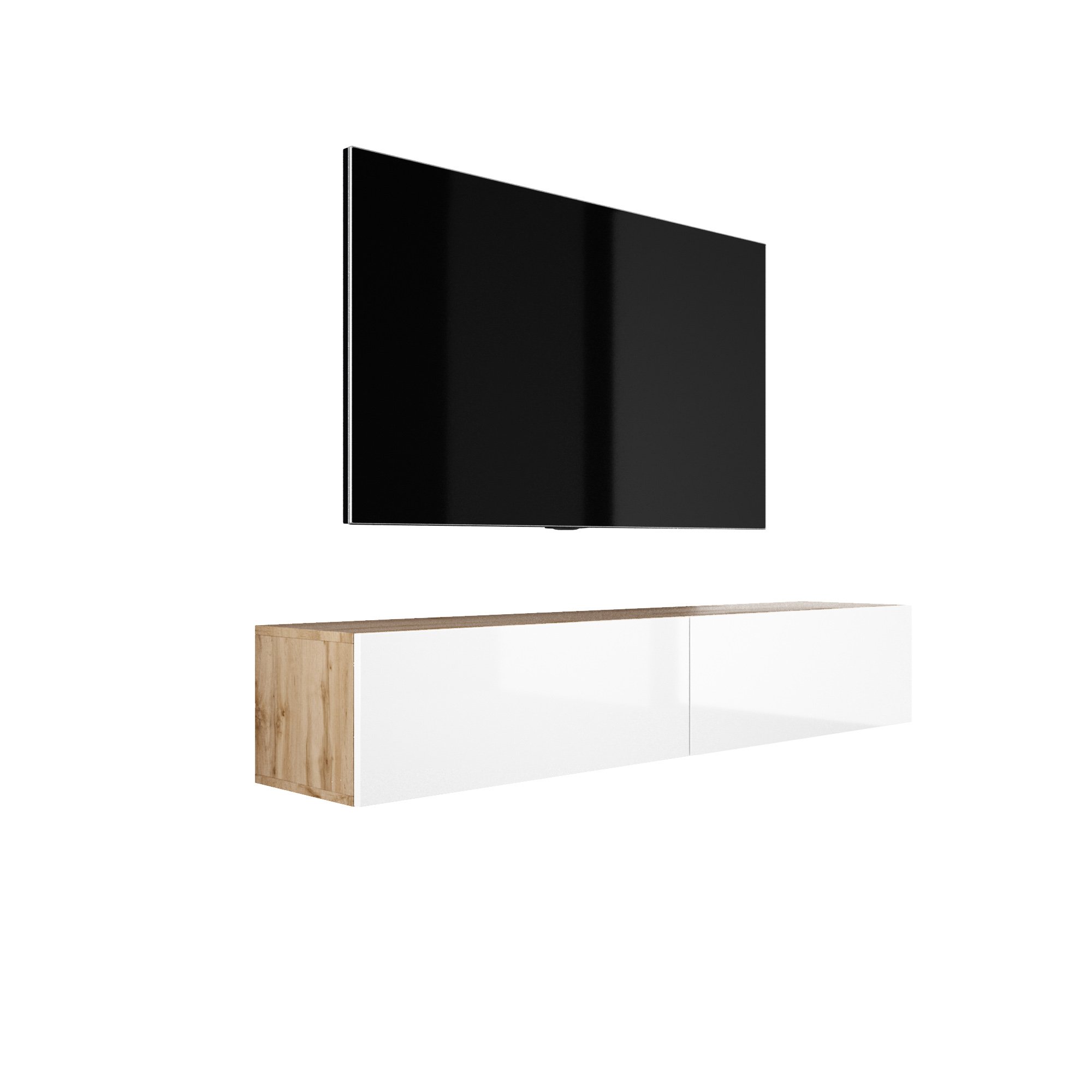 Szafka RTV DMG Wisząca - Nowoczesny design szer: 170 cm, wys: 34 cm, gł: 32 cm. Szafka RTV niska, Szafka RTV wisząca, Szafka RTV wisząca, Szafka RTV niska