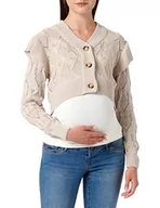 Swetry damskie - Mamalicious NOS Damski kardigan Mlnewdaisy L/S Cropped Knit, silver mink, S - miniaturka - grafika 1