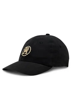 Tommy Hilfiger Czapka z daszkiem Spring Chic Cap AW0AW15775 Czarny - Czapki damskie - miniaturka - grafika 1