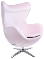 Fotele - Jasnoróżowy fotel obrotowy jajo do salonu Z7-L71 - miniaturka - grafika 1