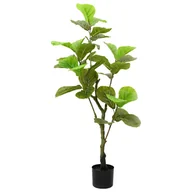 Sztuczne kwiaty - vidaXL Sztuczne drzewo Ficus 30 liści 125 cm zielone - miniaturka - grafika 1