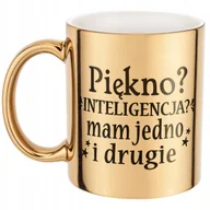 Kubki - Złoty kubek na prezent Dzień Kobiet Piękno Inteligencja Prezent - miniaturka - grafika 1