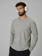 Koszulki sportowe męskie - 4F Longsleeve do biegania szybkoschnący męski - szary L - miniaturka - grafika 1